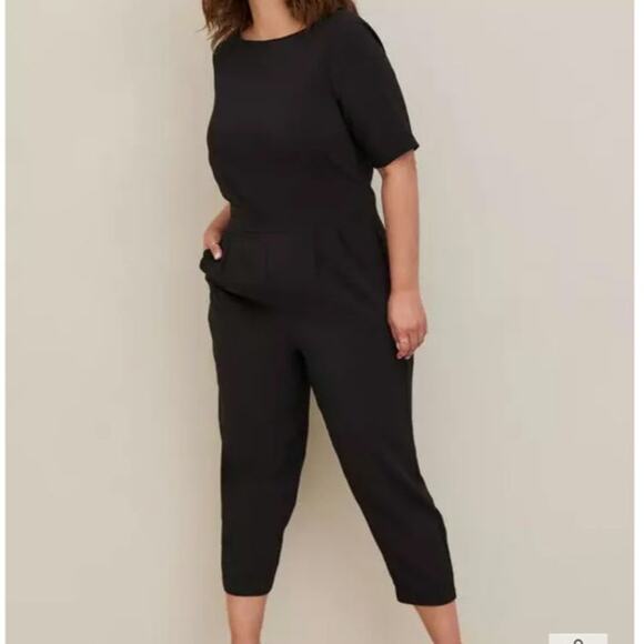 NWT Torrid Black Studio Refined Crepe Boat Neck Jumpsuit - Picture 1 of 9